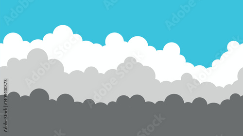 Blue Sky with Fluffy Cumulus Clouds