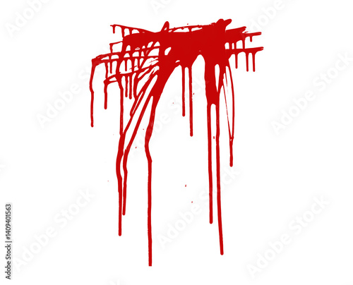 Long and Dense Blood Drips with Heavy Paint Effect