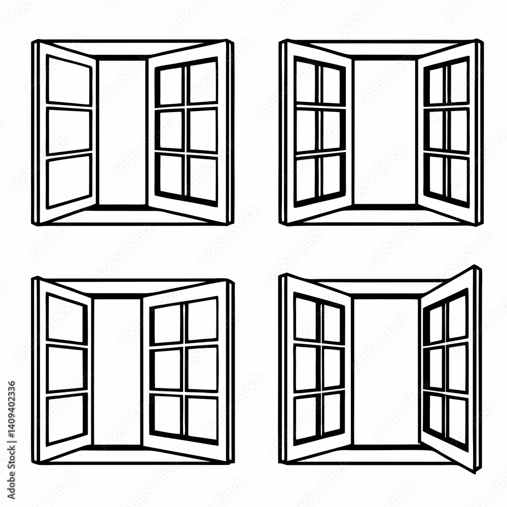 set of windows vector illustration set of windows vector illustration