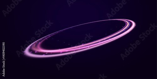Abstract ring background with luminous swirling backdrop. Glowing spiral. Glowing blue circle. isolated set of round sparks or round lights.The energy flow tunnel. shine round frame with light circle