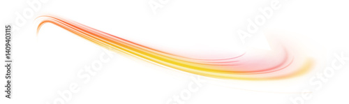 Glowing semicircular waves and light swirls in transparent PNG format. Soft motion and elegant curves create luminous arcs. Perfect for flow effects.