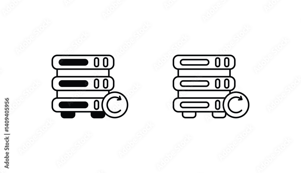 Server Backup icon design with white background stock illustration Server Backup icon design with white background stock illustration
