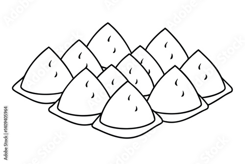samosa line art modern design for creative artwork