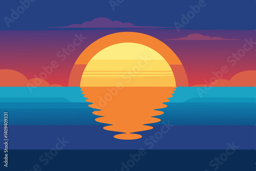 sunset over the sea