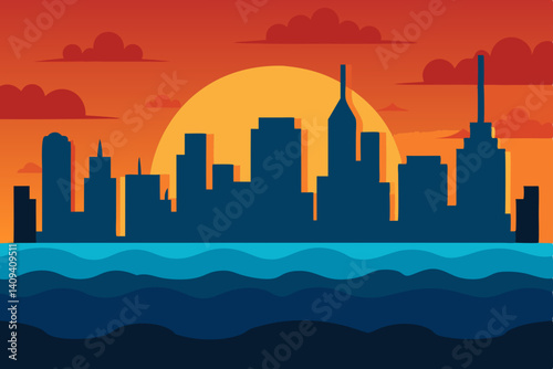 seattle skyline at sunset