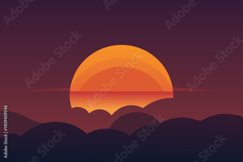 sunset over the mountains