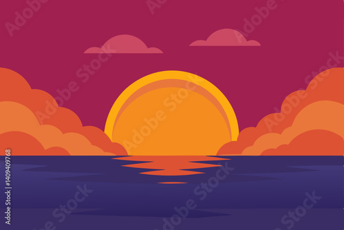 sunset over the sea