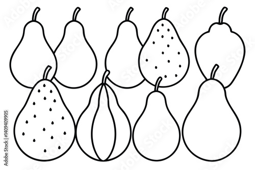 sand pear line art fresh fruit sketch nature inspired image