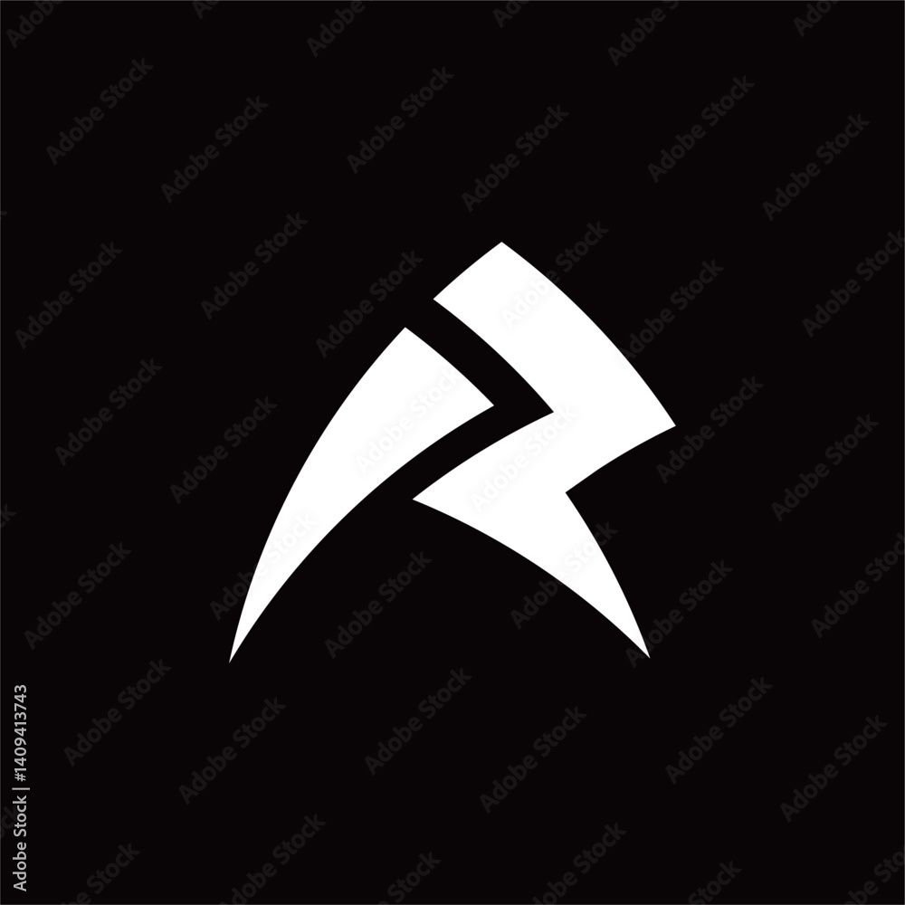 letter r logo with minimal design, Abstract Letter R logo design inspiration, with lightning bolt combination, tunder bolt design logo template.