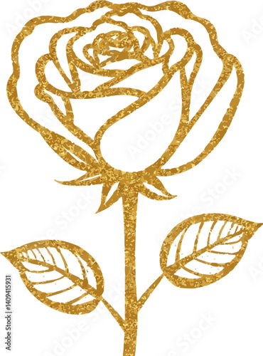 Golden gold rose shapes a Celtic knot symbol, a vector design with an endless pattern, like a jewelry chain forming an Irish cross icon