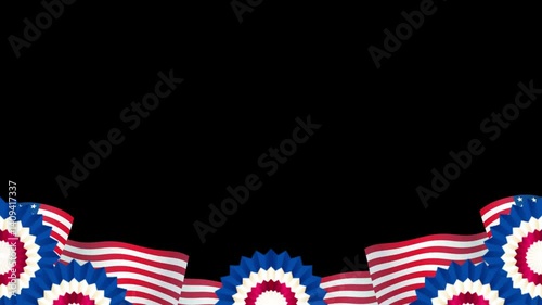 american flag and ornament overlay frame suitable for editing, independence or memorial day assets