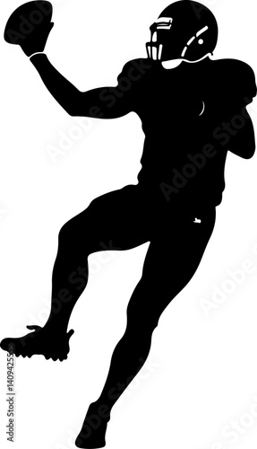 American Football Quarterback Silhouette in Action