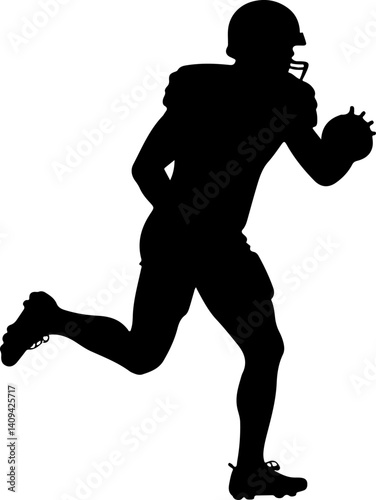 American Football Quarterback Silhouette in Action