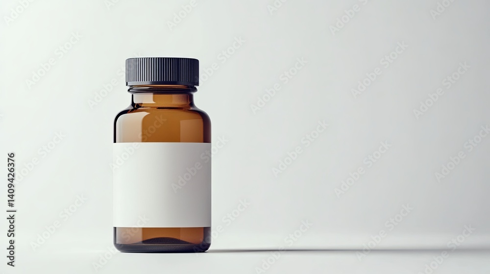 Obraz premium prescription bottle with label, isolated on white background