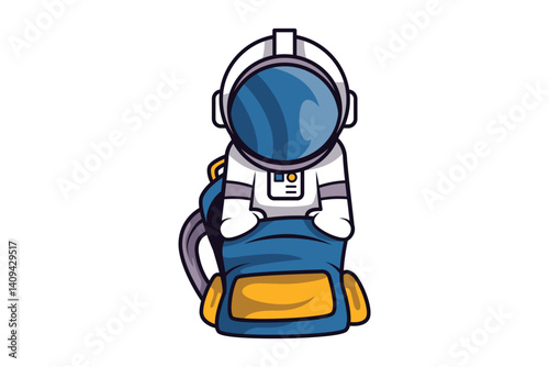 Astronaut Character with School Bag