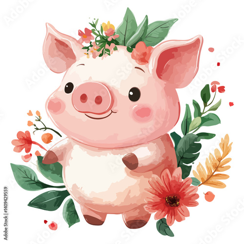 pig, animal, vector, transparent background