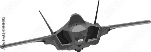 Modern MIlitary Fighter jet front view