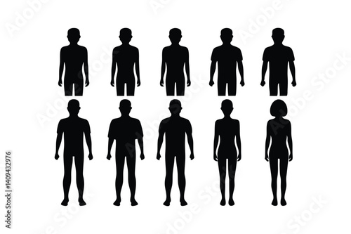 Human Silhouette Set: Minimalist Representation of Body Shapes