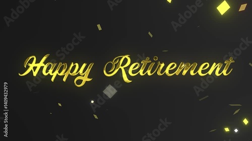 Happy Retirement Gold Text Animation | Elegant Farewell Title Effect