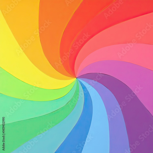 Rainbow Swirl Background Colorful Spiral Texture photo