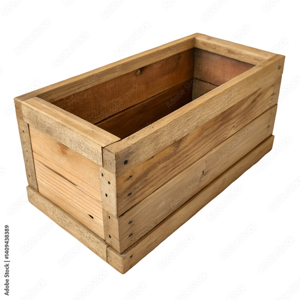 Wooden planter box isolated on transparent background Wooden planter box isolated on transparent background
