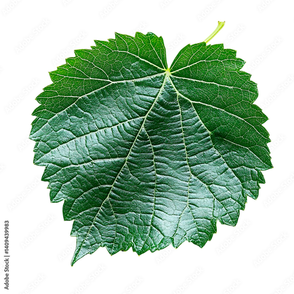 Single Green Grape Leaf Isolated on Black Background Single Green Grape Leaf Isolated on Black Background