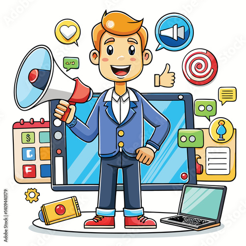 Businessman Marketing with Digital Tools