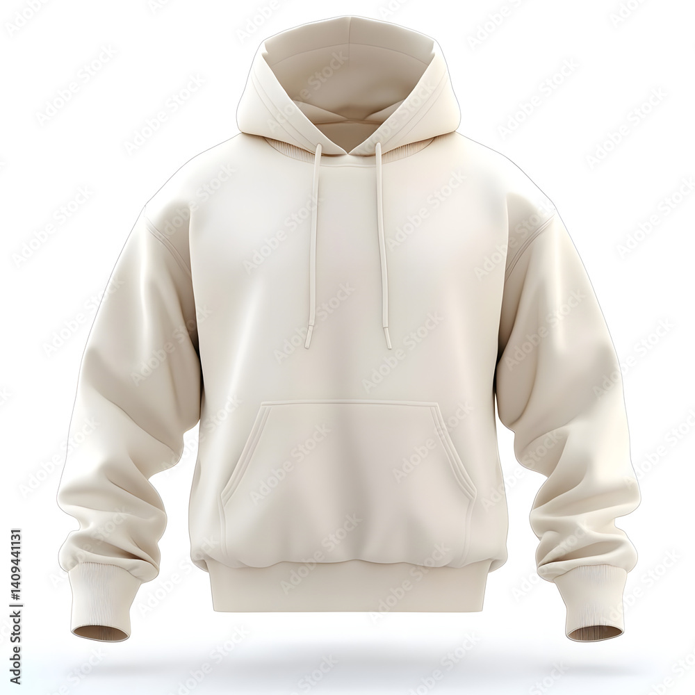Cream hooded zipper jacket soft winter apparel Cream hooded zipper jacket soft winter apparel