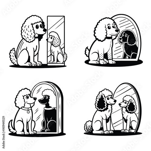 Poodle dog sitting