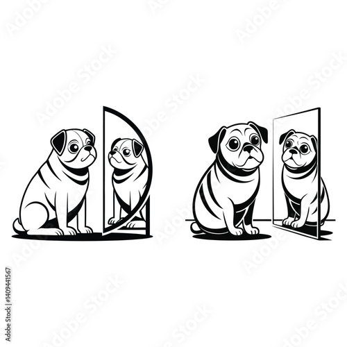 pug dog sitting