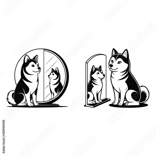 Shiba Inu dog sitting