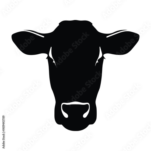 Obraz na płótnie Cow head vector silhouette w salonie