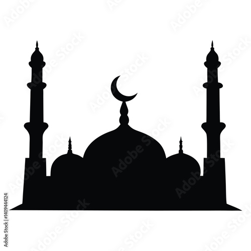 Obraz na płótnie Mosque vector silhouette w salonie