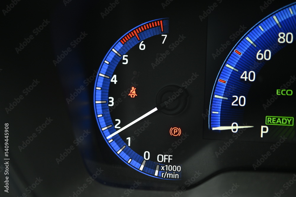 Fototapeta premium speedometer on black