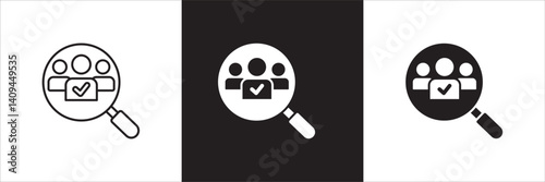 Business qualification icon. Worker recruitment icon. Professional sign. Icon symbol compatible for selection, management, certified worker, profile, employee, document. Vector illustration