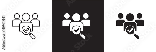 Business qualification icon. Worker recruitment icon. Professional sign. Icon symbol compatible for selection, management, certified worker, profile, employee, document. Vector illustration
