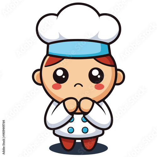Sad chef cartoon character