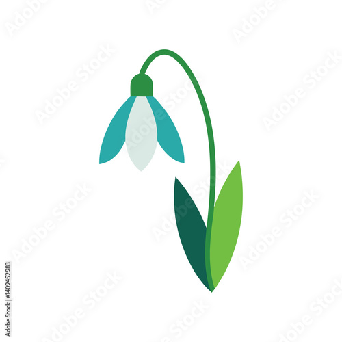 Snowdrop Flower Icon Vector Illustration