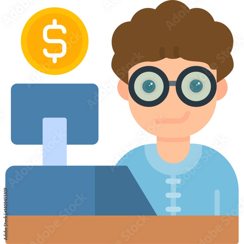 Cashier Icon Vector Element