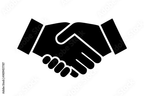 Black And White Handshake Icon Symbolizing Agreement Partnership Or Deal Collaboration And Contract Business And Success For Website Design, handshake, hand, icon, agreement, partnership, deal