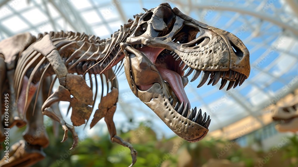 Tyrannosaurus Rex skeleton on display in museum