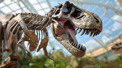 Obraz na płótnie Tyrannosaurus Rex skeleton on display in museum w salonie