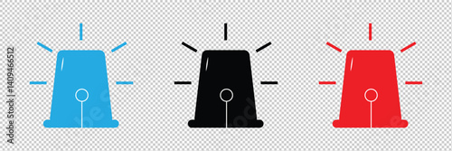 Siren icon set. emergency and ambulance symbol . emergency siren icon  . vector illustration . EPS 10 .