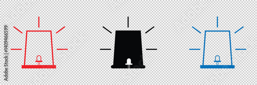 Siren icon set. emergency and ambulance symbol . emergency siren icon  . vector illustration . EPS 10 .