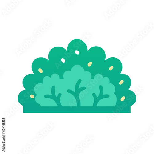 Bush Icon Representing Garden Vegetation and Landscaping