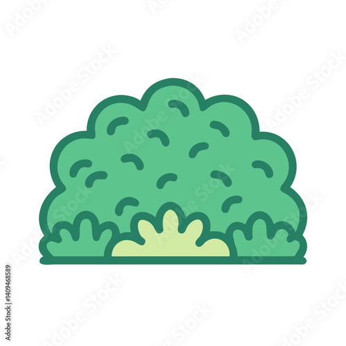 Bush Icon Representing Garden Vegetation and Landscaping