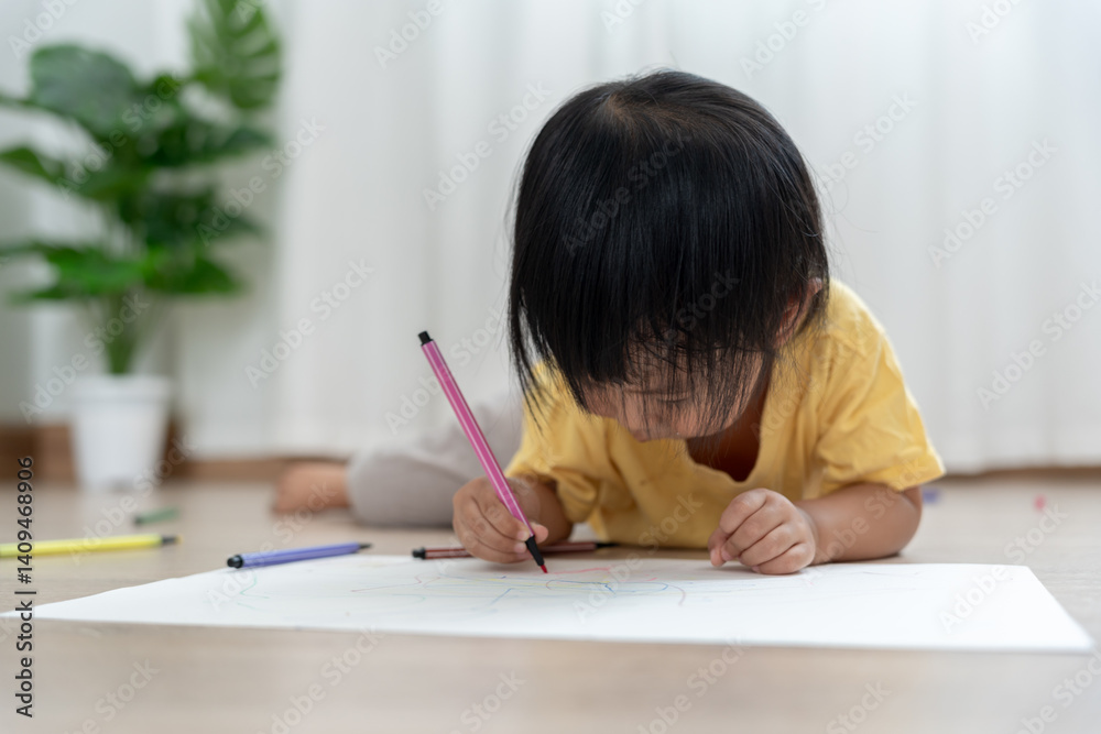 Happy Asia children learning and enjoy paint. family is happy and excited in the house. Mother and daughter having fun spending time together. Holiday, Activity, Executive Function, IQ, EQ Happy Asia children learning and enjoy paint. family is happy and excited in the house. Mother and daughter having fun spending time together. Holiday, Activity, Executive Function, IQ, EQ