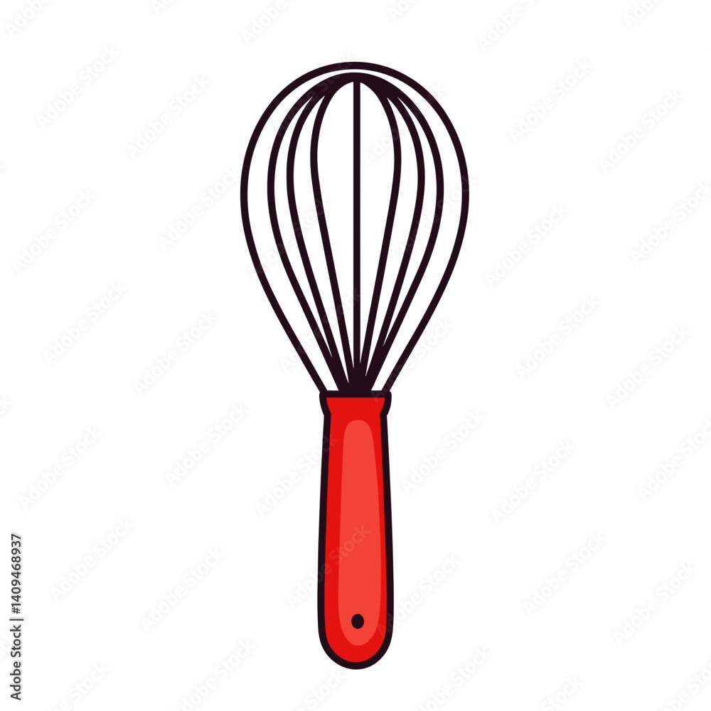 Naklejka premium Whisk in cute cartoon vector style, colored, no shadow, white background