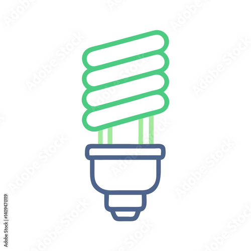 Compact Fluorescent Bulb Icon Representing Energy Efficiency and Sustainable Lighting