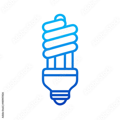 Compact Fluorescent Bulb Icon Representing Energy Efficiency and Sustainable Lighting